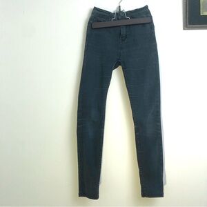 BDG Super Skinny Black High Hi Rise Denim Full Length GUC Bottoms Biker 24 Pants